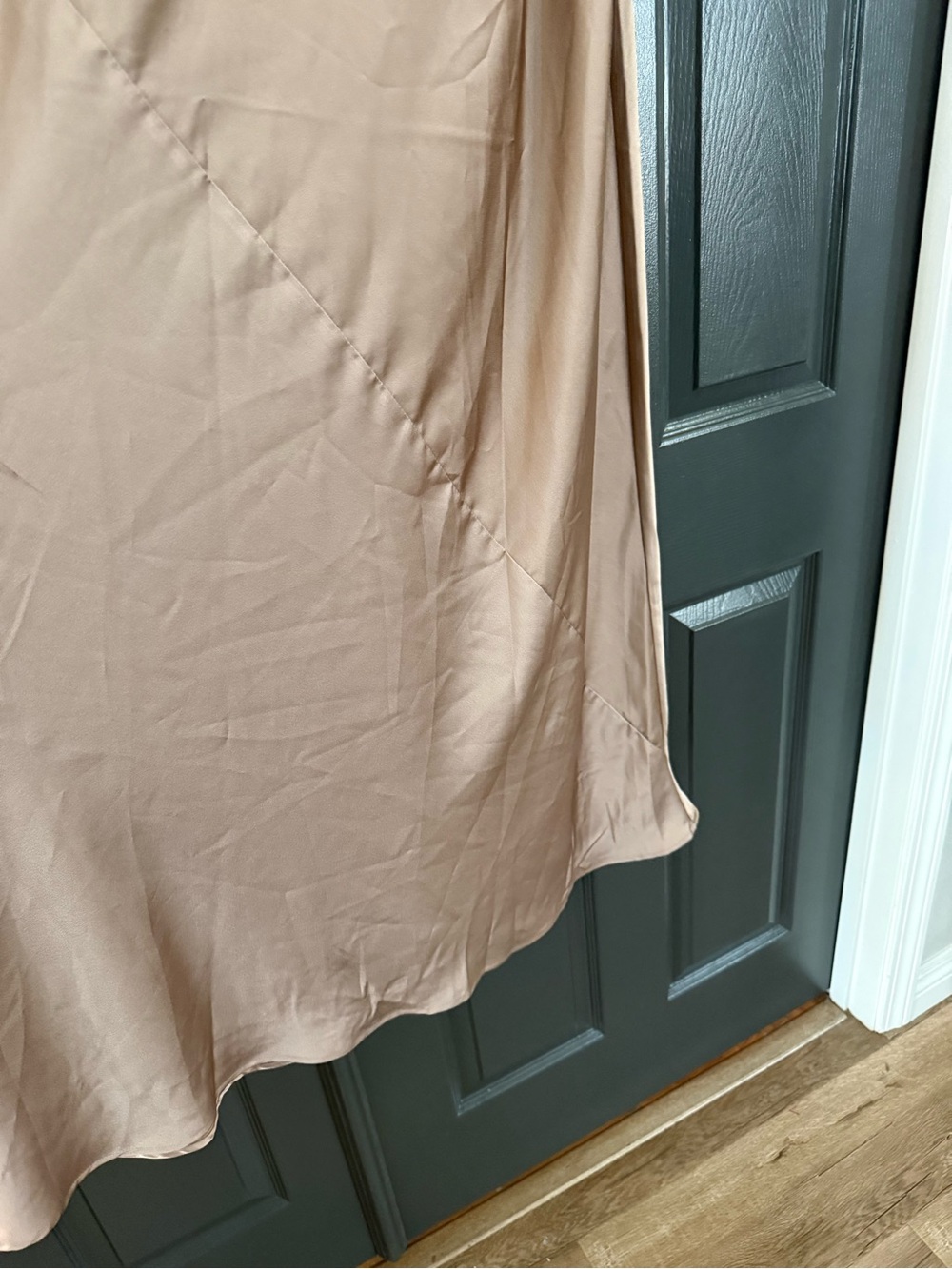 New Show Me Your Mumu- Taylor Tube Strapless Satin Maxi Dress in Taupe - Picture 6 of 7